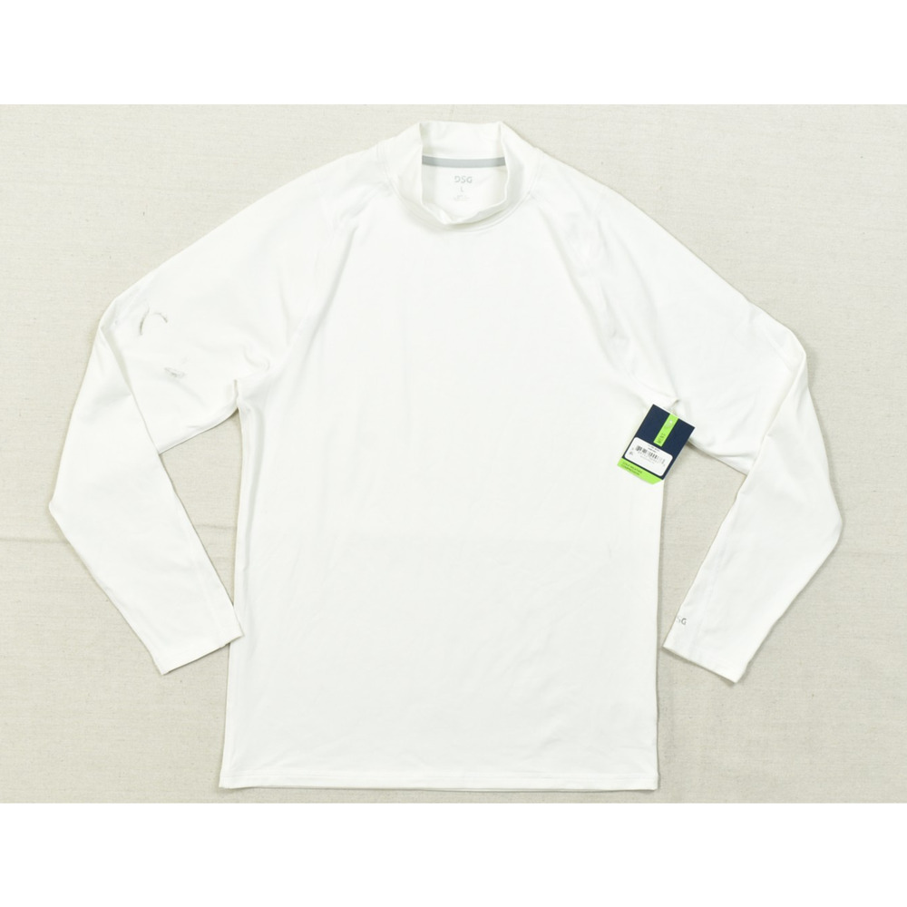 DSG Men's Size L White Compression Long Sleeve Mock Neck Cold Weather Shirt NEW